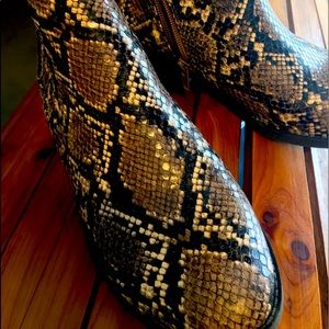 Ankle boots, snakeskin look